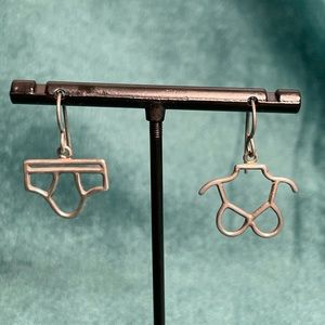 Bra and Brief Earrings Sterling Silver by Studio Roja